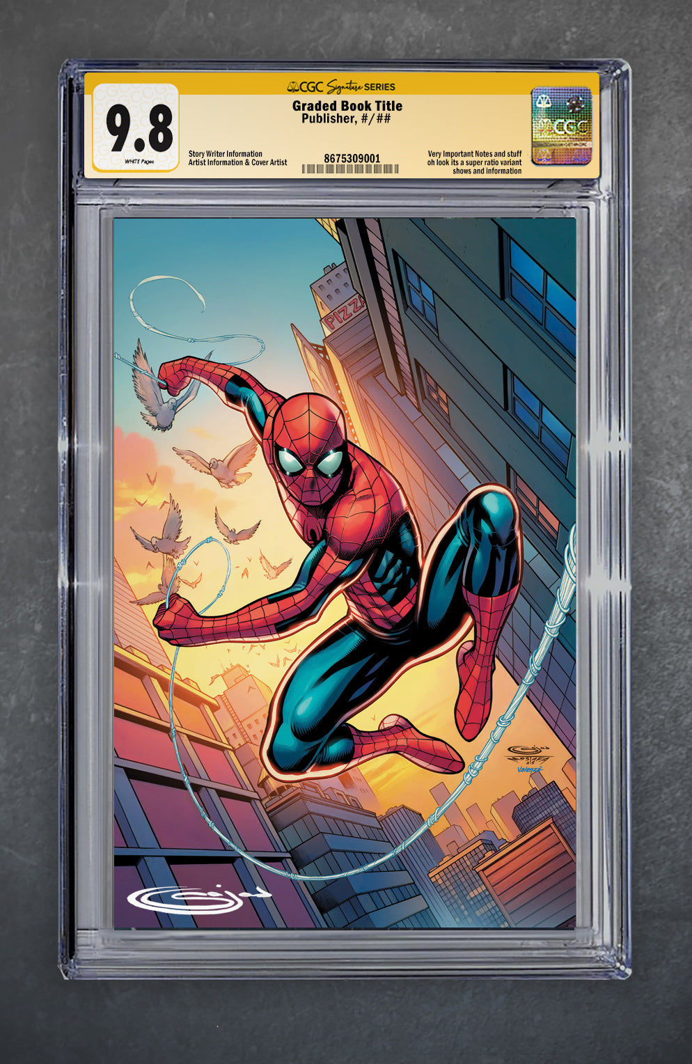 Amazing Spider-Man 1 CGC Signature Series 9.8 Sajad Shah Variant B Virgin LTD 1000 [4/9/25]
