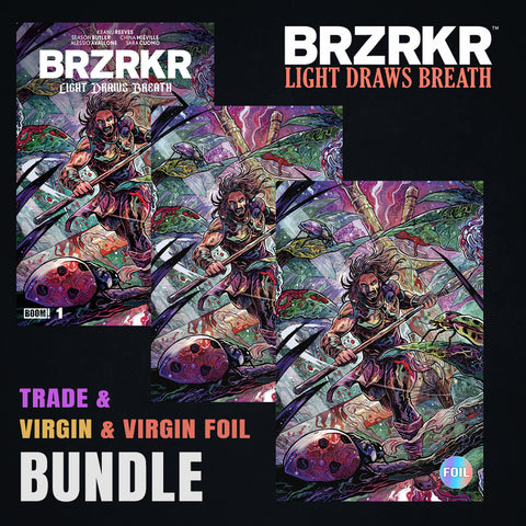 BRZRKR: Light Draws Breath #1 Vincenzo Riccardi BUNDLE Variant A Trade + B Virgin + C Virgin Foil LTD 500 [5/27/26]