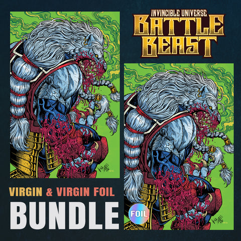 Invincible Universe: Battle Beast 6 Maria Wolf BUNDLE Variant A Virgin + Variant B Virgin Foil LTD 1000 [10/15/25]