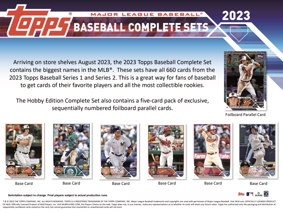 2023 Topps Baseball Factory Complete Set