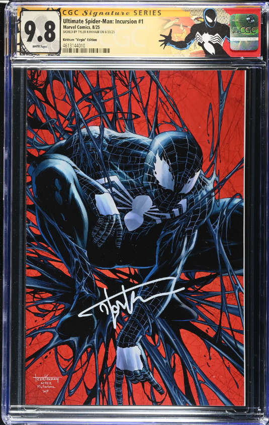 Ultimate Spider-Man: Incursion #1 CGC Signature Series 9.8 with Custom Label Tyler Kirkham Variant B Virgin Edition LTD 1000 [6/4/25]
