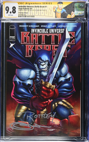 Invincible Universe: Battle Beast #1 CGC *DOUBLE SIGNED* Signature Series 9.8 with Custom Invincible Label Sajad Shah & Ryan Ottley PCB Hobby Variant A Trade LTD 2000 [4/16/25]