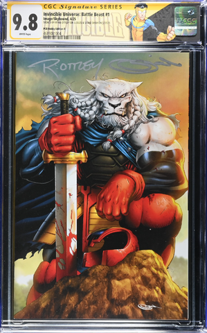 Invincible Universe: Battle Beast #1 CGC *DOUBLE SIGNED* Signature Series 9.8 with Custom Invincible Label Sajad Shah & Ryan Ottley PCB Hobby Variant B Virgin LTD 2000 [4/16/25]