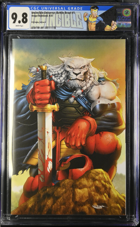 Invincible Universe: Battle Beast #1 CGC Universal Series 9.8 Custom Label Sajad Shah PCB Hobby Variant B Virgin LTD 2000 [4/16/25]