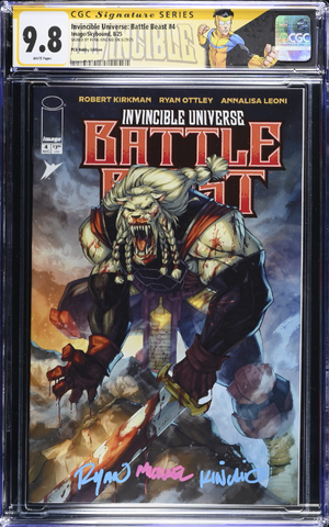 Invincible Universe: Battle Beast #4 CGC Signature Series 9.8 Custom Invincible Label Ryan Kincaid Variant A Trade LTD 1000 [8/20/25]