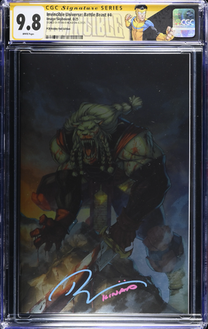 Invincible Universe: Battle Beast #4 CGC Signature Series 9.8 Custom Invincible Label Ryan Kincaid Variant B Virgin Foil LTD 1000 [8/20/25]