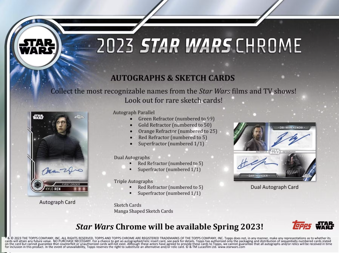 2023 Topps Chrome Star Wars Hobby Box (24-packs)