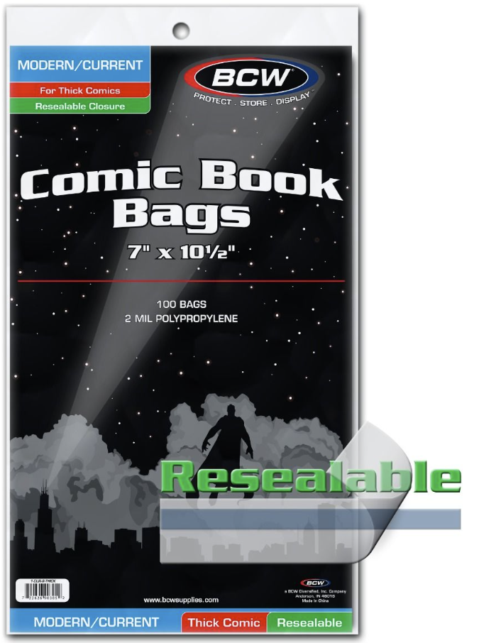 Modern/Current Comic Book Thick Resealable Bags (100pk)
