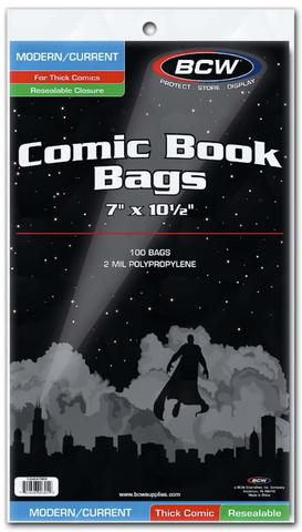 Modern/Current Comic Book Thick Resealable Bags (100pk)