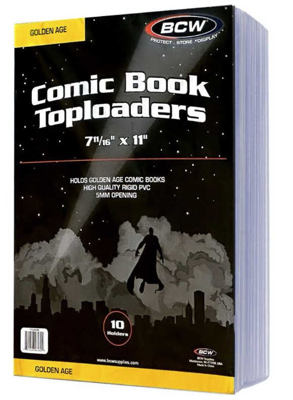 Gold Comic Book Toploader Holder (10pk)
