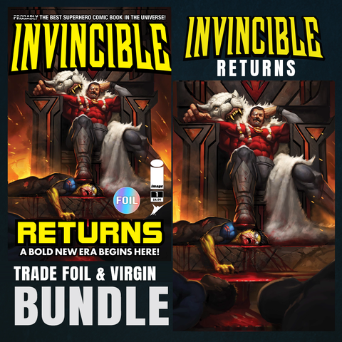 Invincible Returns #1 (Reprint) Aaron Bartling BUNDLE Variant A Trade Foil + B Virgin [6/28/26]