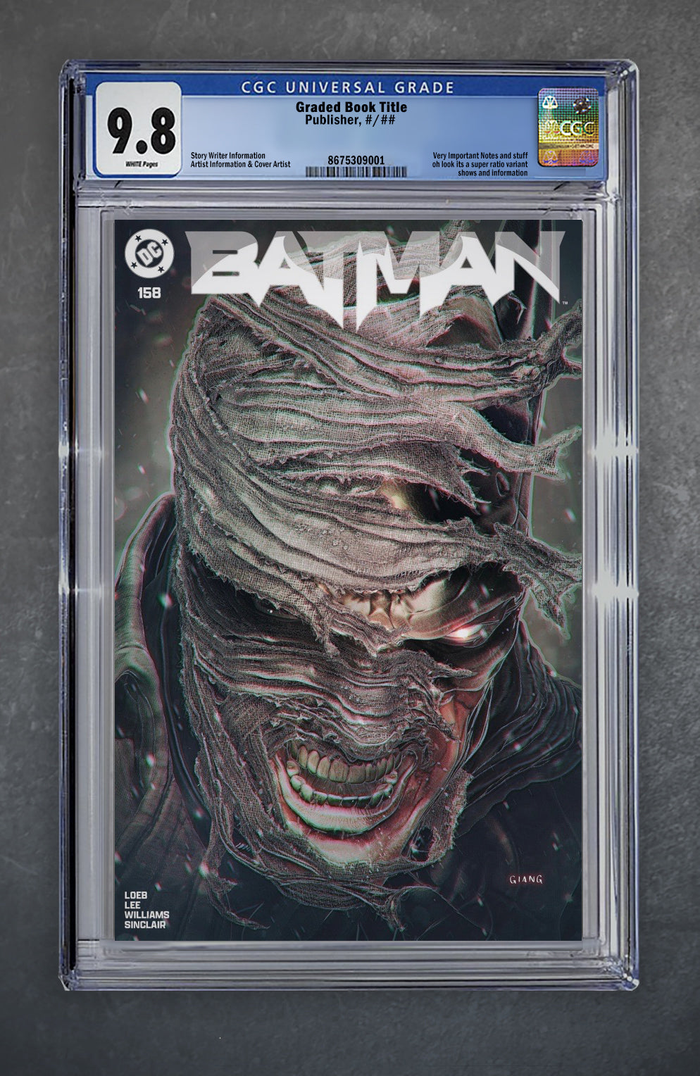 Batman 158 CGC Universal Series 9.8 John Giang Variant A Trade LTD 3000 [3/26/25] Hush 2 H2sh