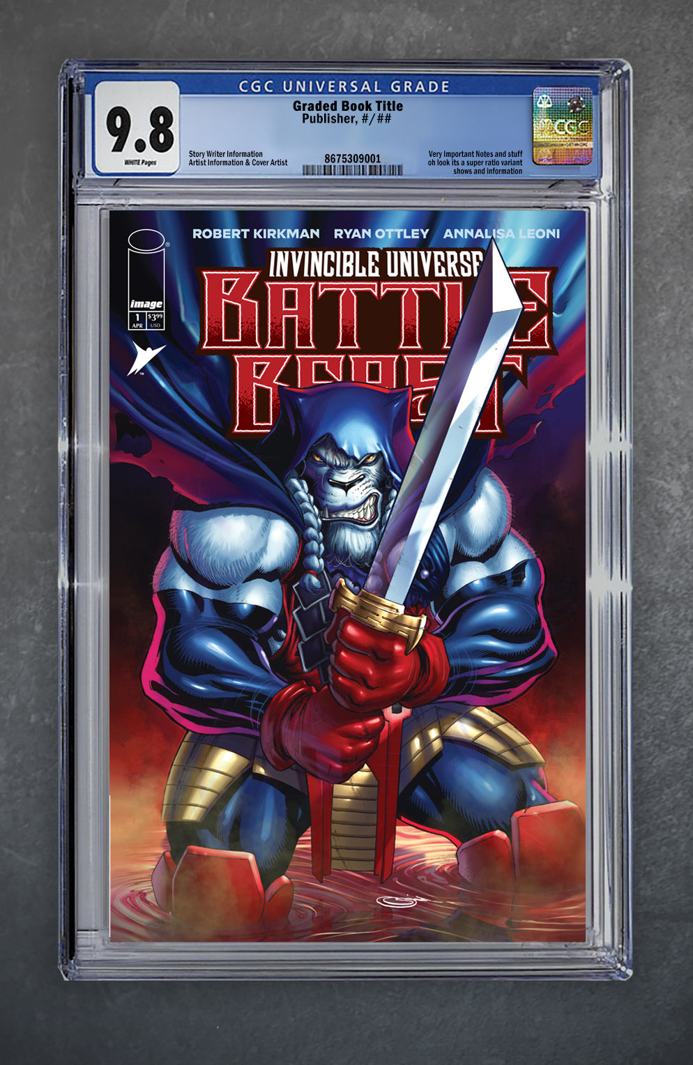 Invincible Universe: Battle Beast #1 CGC Universal Series 9.8 Sajad Shah PCB Hobby Variant A Trade LTD 2000 [4/16/25]