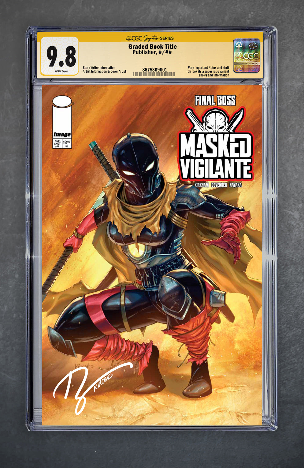 Final Boss: Masked Vigilante #1 CGC Signature Series 9.8 Ryan Kincaid Variant A Trade LTD 500 [4/29/26]