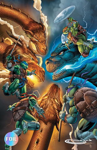 TMNT X Godzilla 1 Sajad Shah ***SIGNED*** Variant B Virgin Foil LTD 500 [11/12/25]