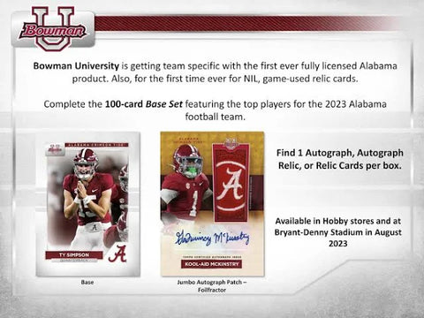 2023 Bowman University Alabama Football Hobby Box (50-cards)