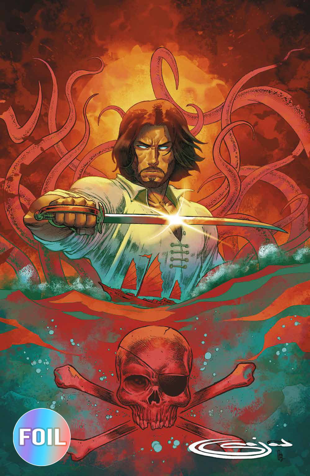 BRZRKR: The Bleeding Tide 1 Sajad Shah ***SIGNED***Variant B Virgin Foil LTD 500 [11/26/25]