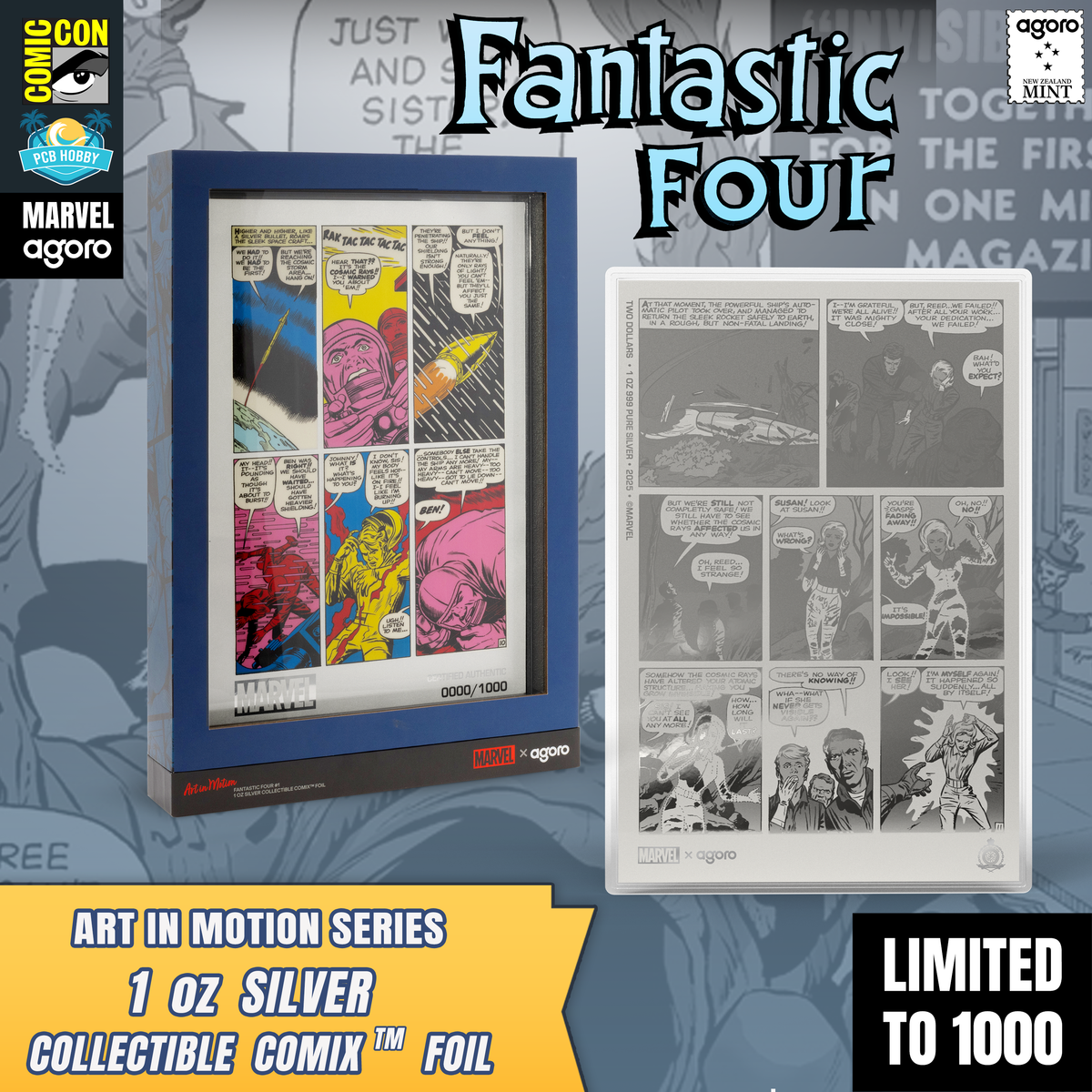 Art In Motion Series 1oz Silver Fantastic Four Collectible Comix™ Foil - FREE SHIPPING!