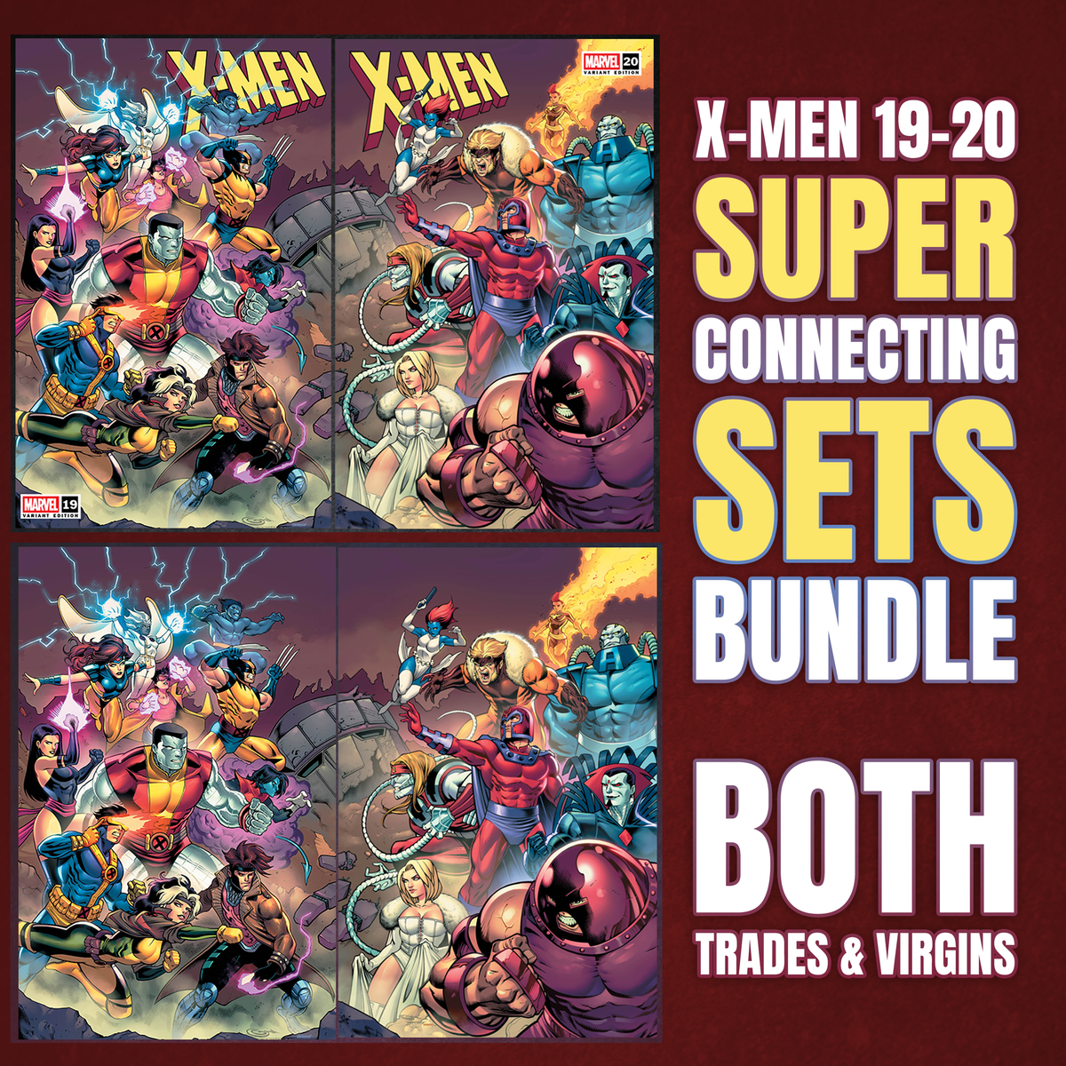 X-Men 19 & 20 TRADE & VIRGIN CONNECTING COVER FULL SET