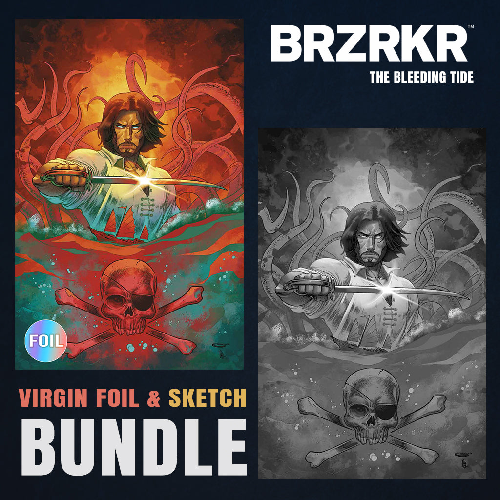 BRZRKR: The Bleeding Tide 1 Sajad Shah BUNDLE Variant B Virgin Foil + Variant C Sketch [11/26/25]